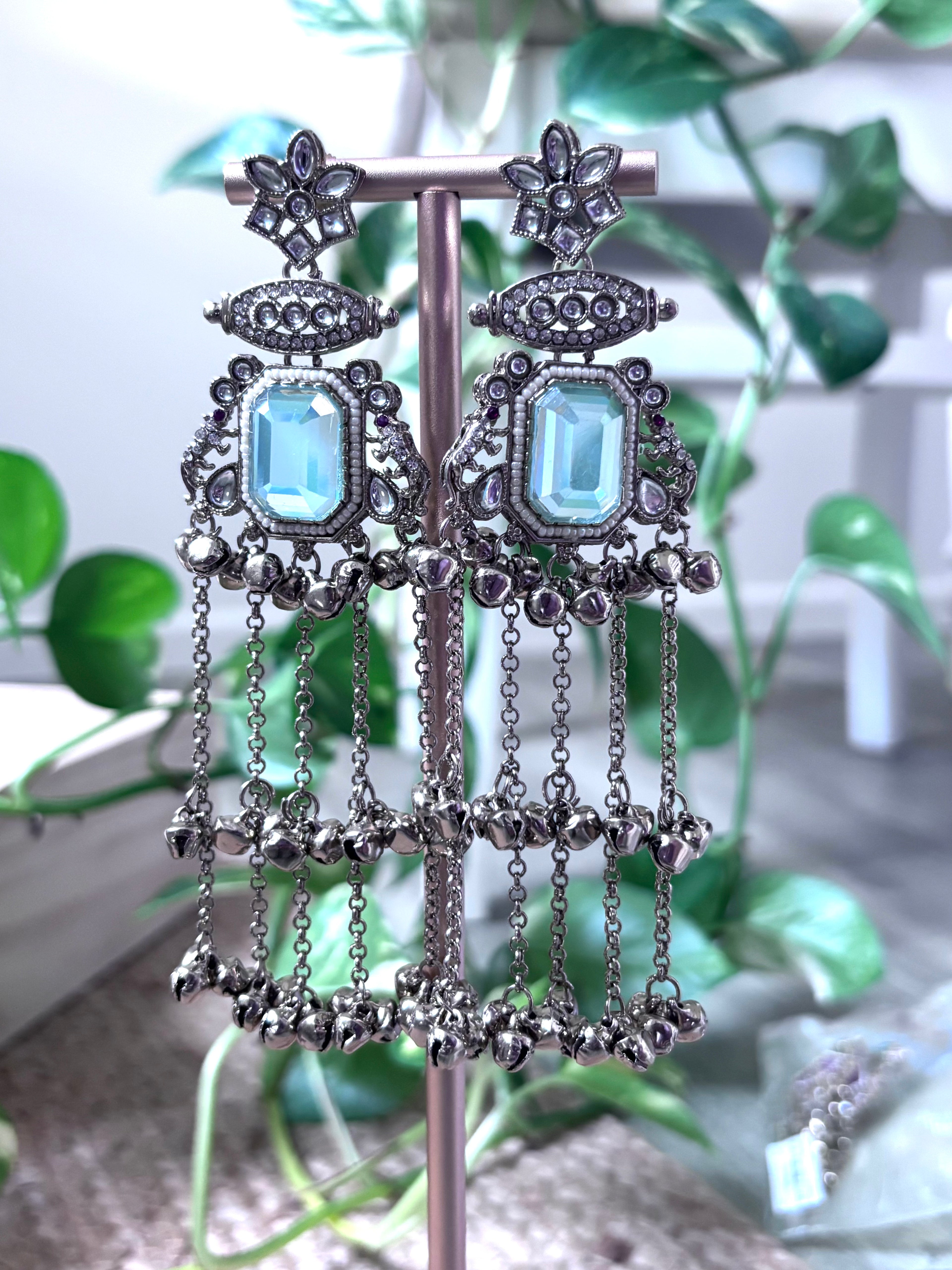 Frosty Kashmiri Earrings