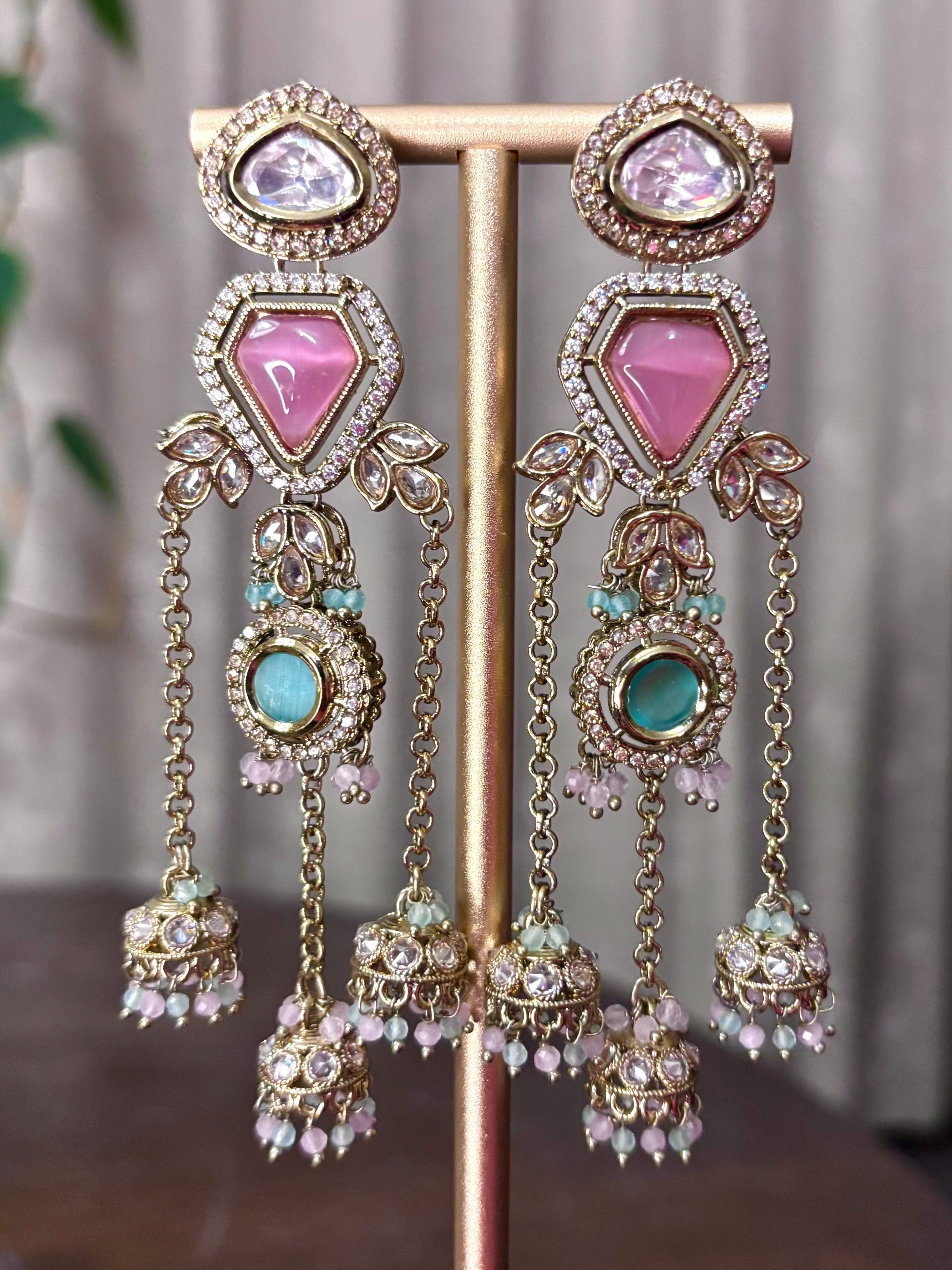 Gemstone Statement Kashmiri Earrings
