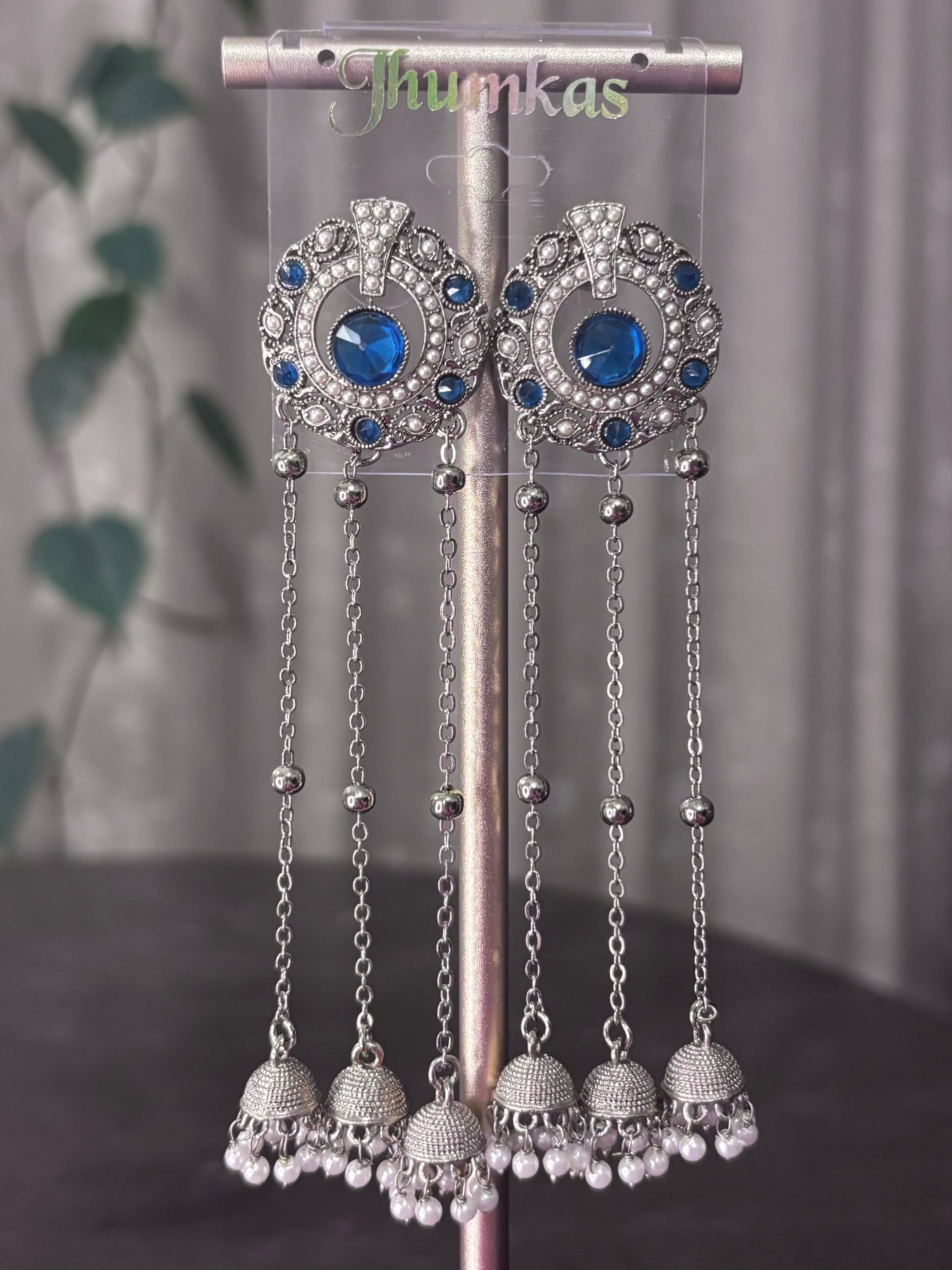 Sapphire Delight Kashmiri Earrings